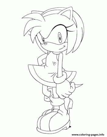 Amy Rose Sonic Coloring Pages Printable