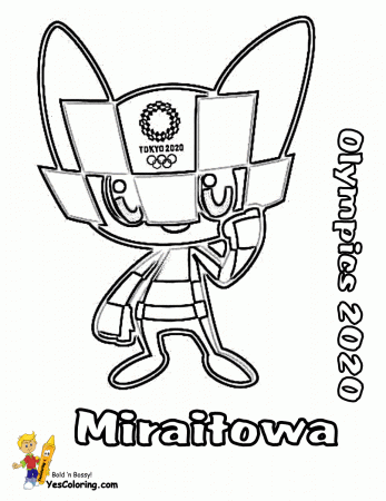 Olympics Mascot Coloring Pages | Free | Olympic Flags | Torches