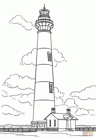 Bodie Island Lighthouse, North Carolina coloring page | Free Printable Coloring  Pages