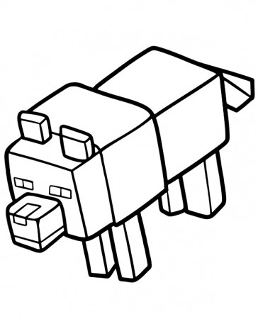 Minecraft animals coloring page wolf - Topcoloringpages.net