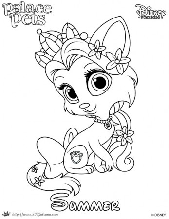 Free Coloring Page featuring Summer from Disney's Princess Palace Pets –  SKGaleana