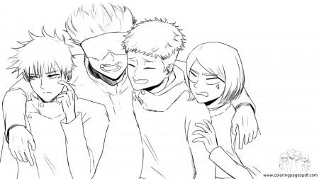 Coloring Page Of Tokyo Jujutsu First Year Team