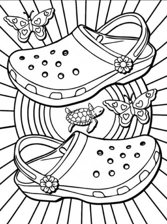 Summer Footwear Aestheics Coloring Page - Free Printable Coloring Pages for  Kids