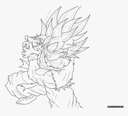 Goku Coloring Pages Kamehameha Stance Coloring4free - Goku Dragon Ball Z  Drawing, HD Png Download , Transparent Png Image - PNGitem