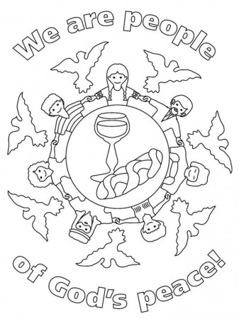 World Peace Coloring Pages Of Children Sketch Coloring Page