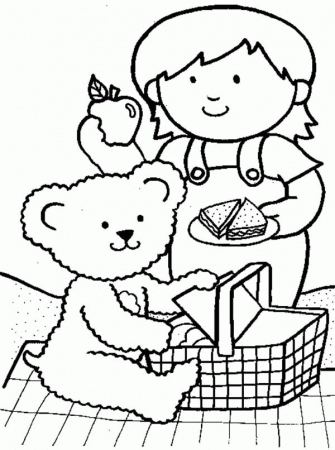Colouring Pages Teddy Bears Picnic - High Quality Coloring Pages