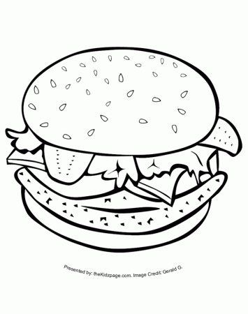 Hamburger - Free Coloring Pages for Kids - Printable Colouring Sheets