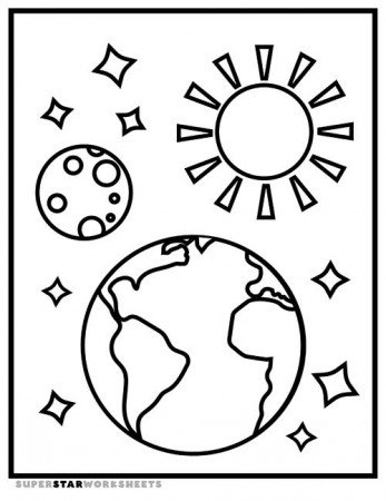 Moon Coloring Pages - Superstar Worksheets