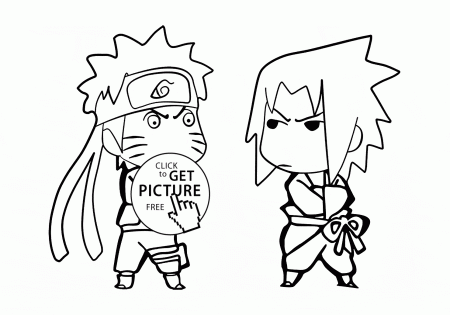 Little naruto and Sasuke coloring page for kids, manga anime coloring pages  printables free - Wuppsy.com