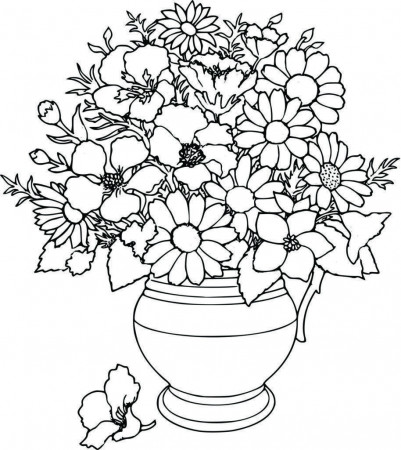 Large Flower Pot Coloring Pages 3 by Amy | Rose coloring pages, Flower  coloring pages, Printable flower coloring pages