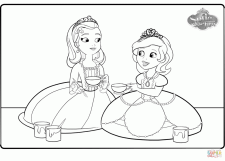 Princess Sofia and Princess Amber coloring page | Free Printable Coloring  Pages