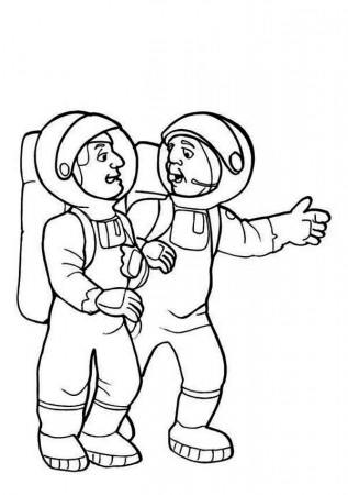 Two Astronauts Preparing For The Moon Project Coloring Page - Download &  Print Online Coloring Pages for Free | Color Nimbus
