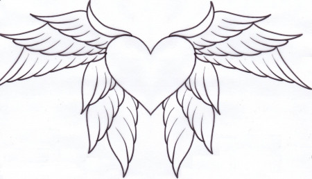 Hearts With Wings - Coloring Pages for Kids and for Adults