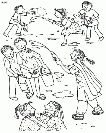 Holi Coloring Page