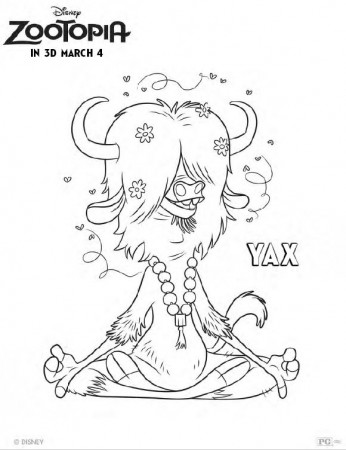 Yax - ZOOTOPIA Coloring Pages and Printable Activity Sheets