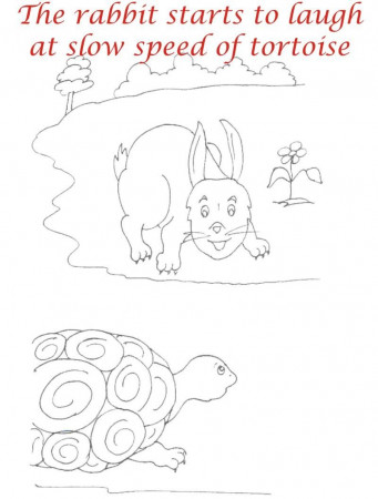 The Tortoise And Hare Story Coloring Pages Sketch Coloring Page