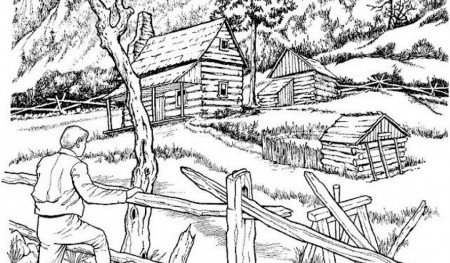 Landscape Coloring Pages for Adults | Clipart Image Collection
