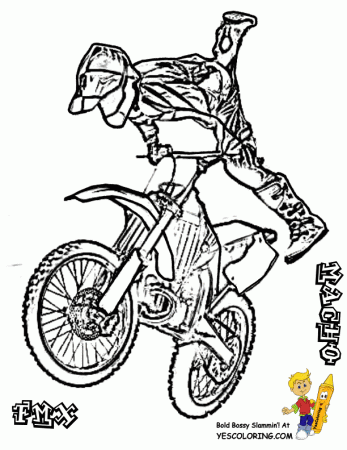 Rough Rider Dirt Bike Coloring Pages | DirtBike | Free ...
