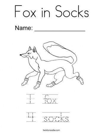 Fox in Socks Coloring Page - Twisty Noodle