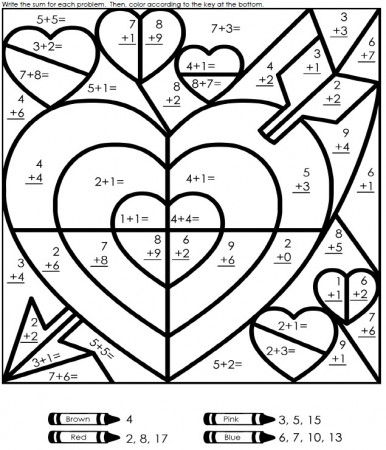 Math Valentine Coloring Pages