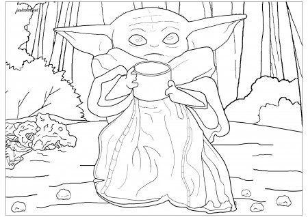Baby Yoda The Child - Movies Adult Coloring Pages
