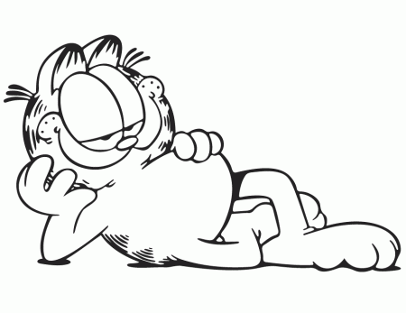 Sleepy Garfield Coloring Page | Free Printable Coloring Pages