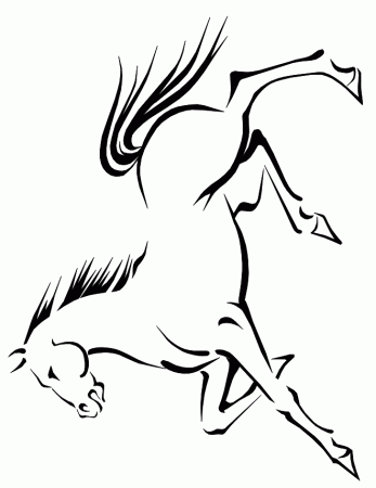 Horse Coloring Page | Running Horse
