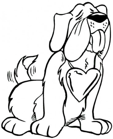 valentine dogs Colouring Pages