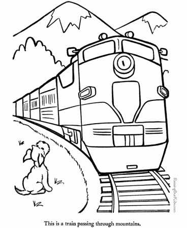 Train coloring book pages 001