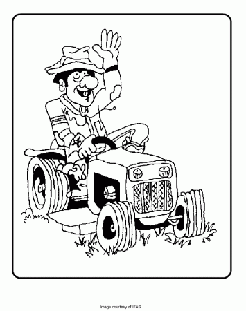 Farmer on a Tractor - Free Coloring Pages for Kids - Printable 