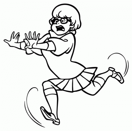 Velma Running Afraid Coloring Page | Kids Coloring Page