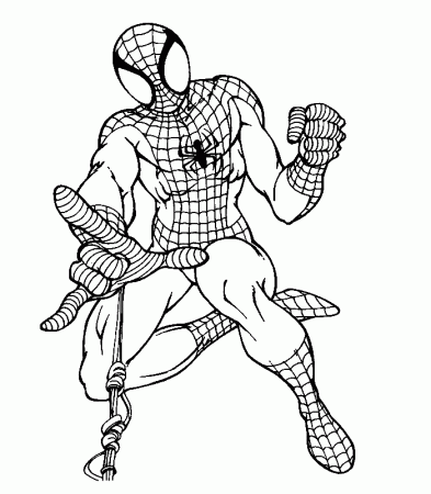 coloring pages of spiderman in action for kids to colour in 