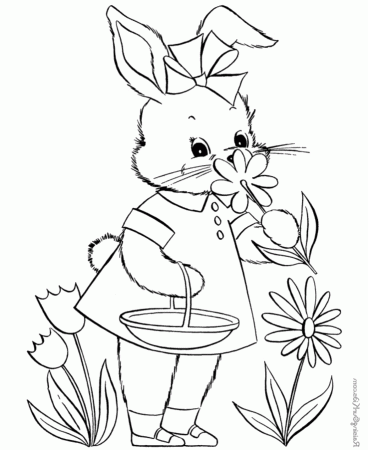Flowers Bunny Coloring pages | Color Printing|Sonic coloring pages 