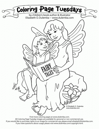 dulemba: Coloring Page Tuesday - Story Time Fairies