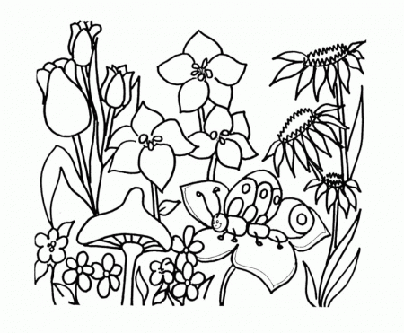 spring garden Colouring Pages