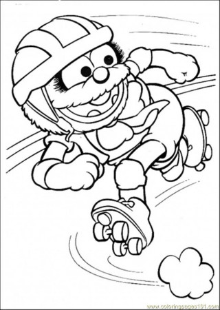 Coloring Pages Elmo Hits The Ball (Cartoons > Muppet Babies 