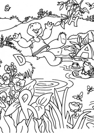 Franklin The Turtle Having Pancakes Coloring Page - Cartoon 