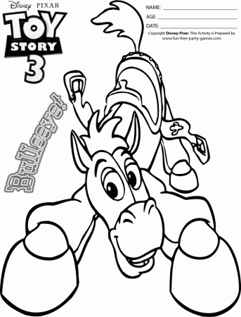 toy story coloring pages bullseye takes bow