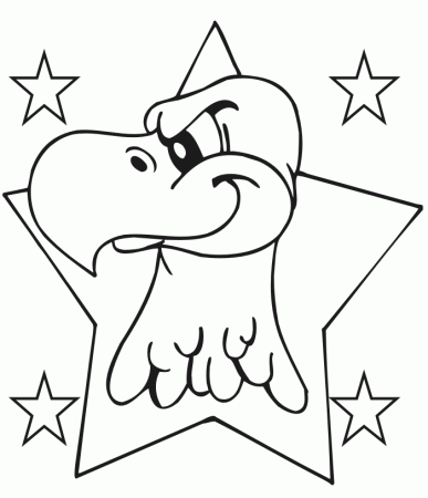 eagle coloring page an in point star