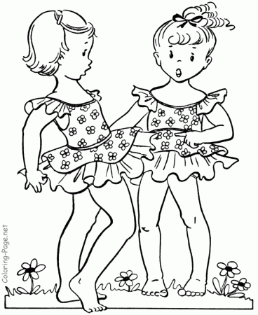 Summer coloring page - The same suit! | Sisters