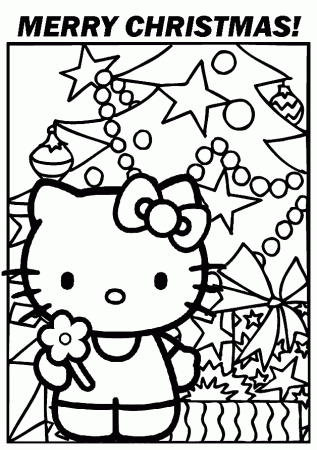 Christmas Hello Kitty Coloring Pages | quotes.