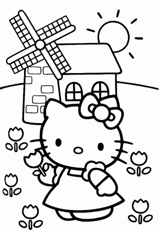 Print Hello Kitty Heart Coloring Pages Com Picture 1: Hello Kitty 