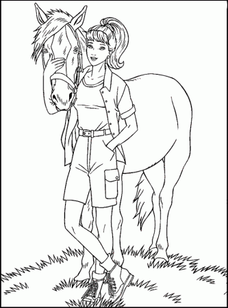 coloring books Barbie and her Horse to print and free download