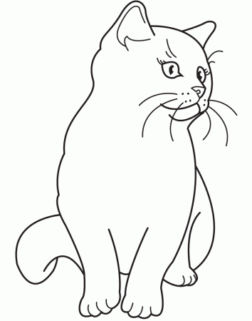 realistic black cat Colouring Pages