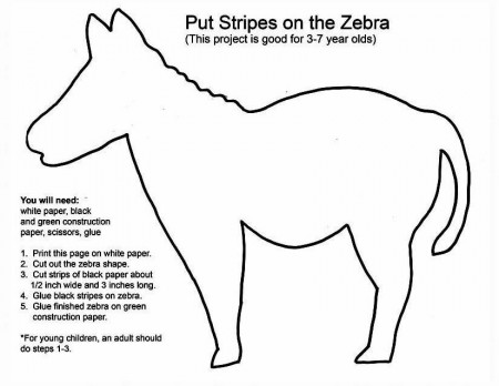 Zebra template for painting on stripes | Zoo