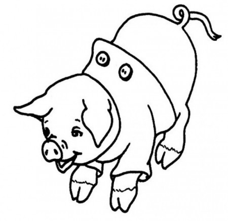 Laughing Pig Coloring For Kids - Kids Colouring Pages