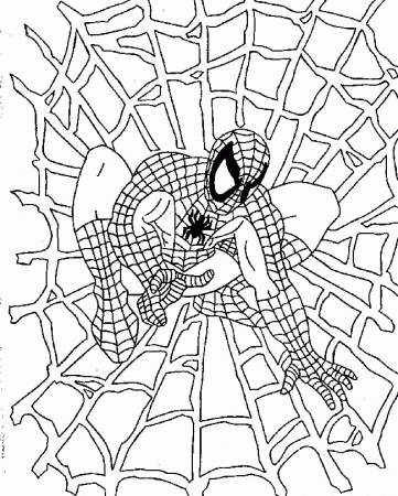 Spiderman Ready For Action Coloring For Kids - Spiderman Coloring 