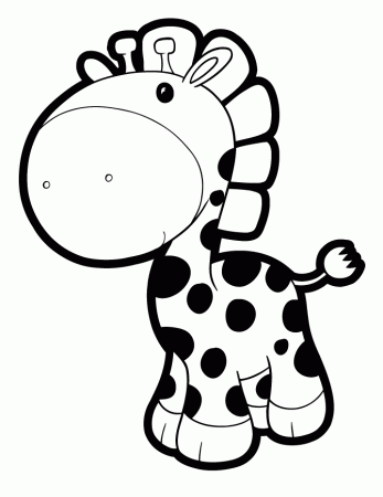 Baby Cartoon Giraffe Coloring Page | Free Printable Coloring Pages 