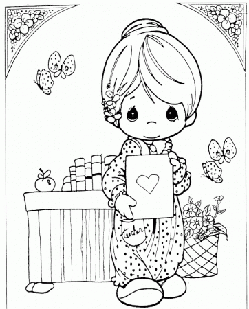 printable precious moments teacher coloring pages