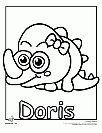 Doris "Dinos” Moshi Monster Coloring Page | Cartoon Jr.